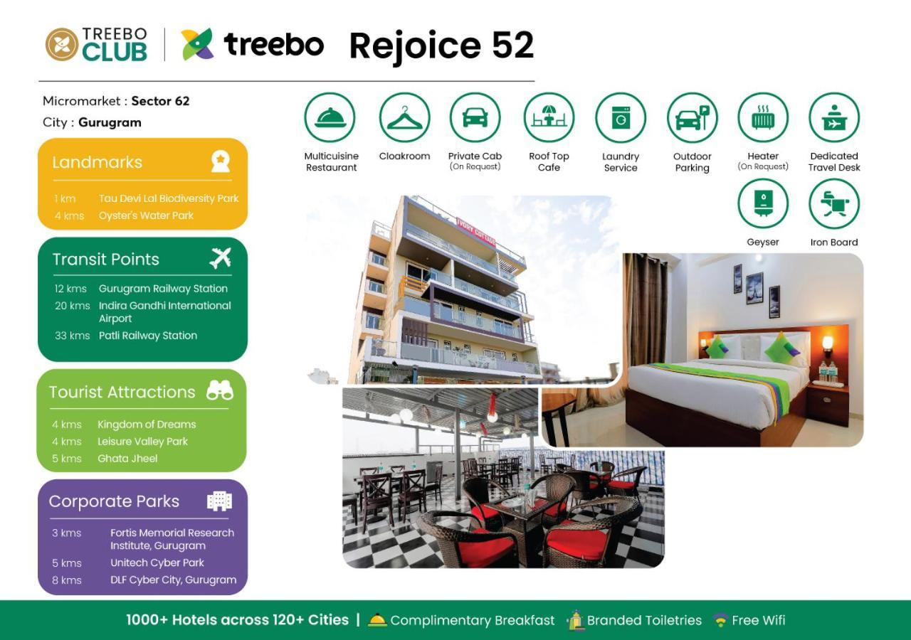Treebo Rejoice 52 - 3Km From Huda City Metro Station Badshahpur Buitenkant foto